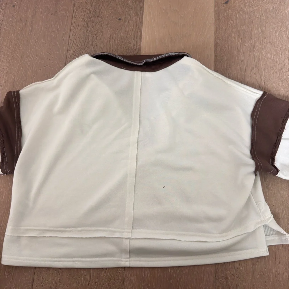Altar'd State Women's Blake Cropped Polo Pullover brown - Picture 5 of 7